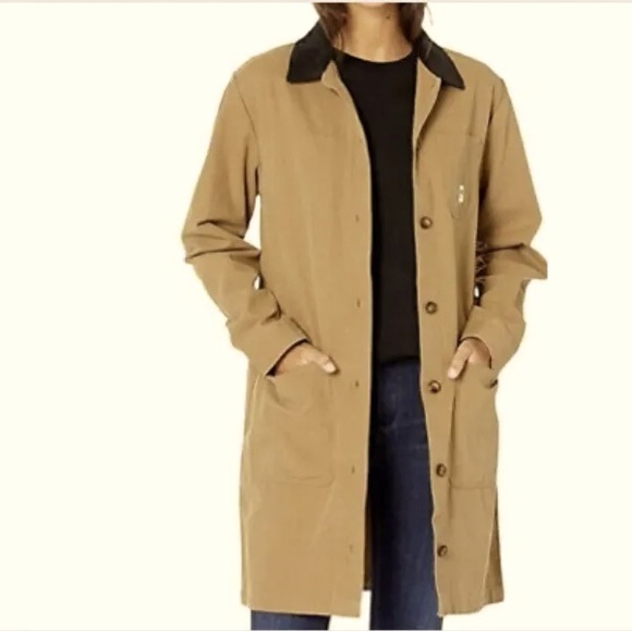 NWT *Vans* Khaki Long Chore Coat with Corduroy Collar, XS - Picture 2 of 15